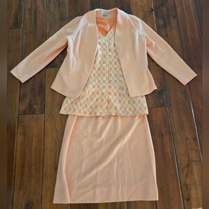 Vintage 60s 70s Peach Three-Piece Set - S